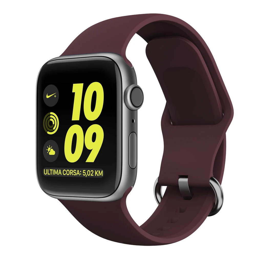 UEBN силиконовый спортивный ремешок для часов Apple Watch series 5 44 мм 40 мм ремешок для iWatch 5 4 3 42 мм 38 мм браслет на запястье