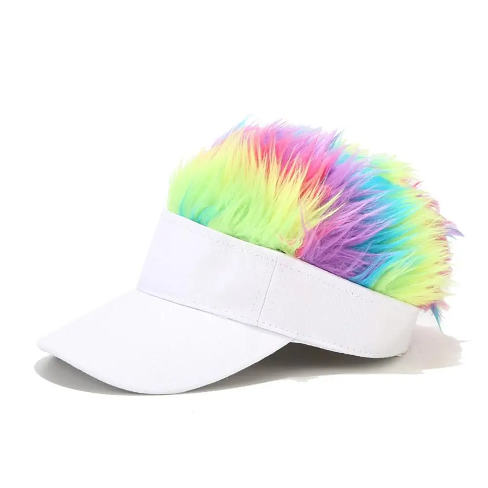 

Sun Visor Cap Baseball Hat Novelty Custom Wig Peaked Cap Holiday Party Shows Multicolour Spiked Hair Head Scarf Wrap Cap New