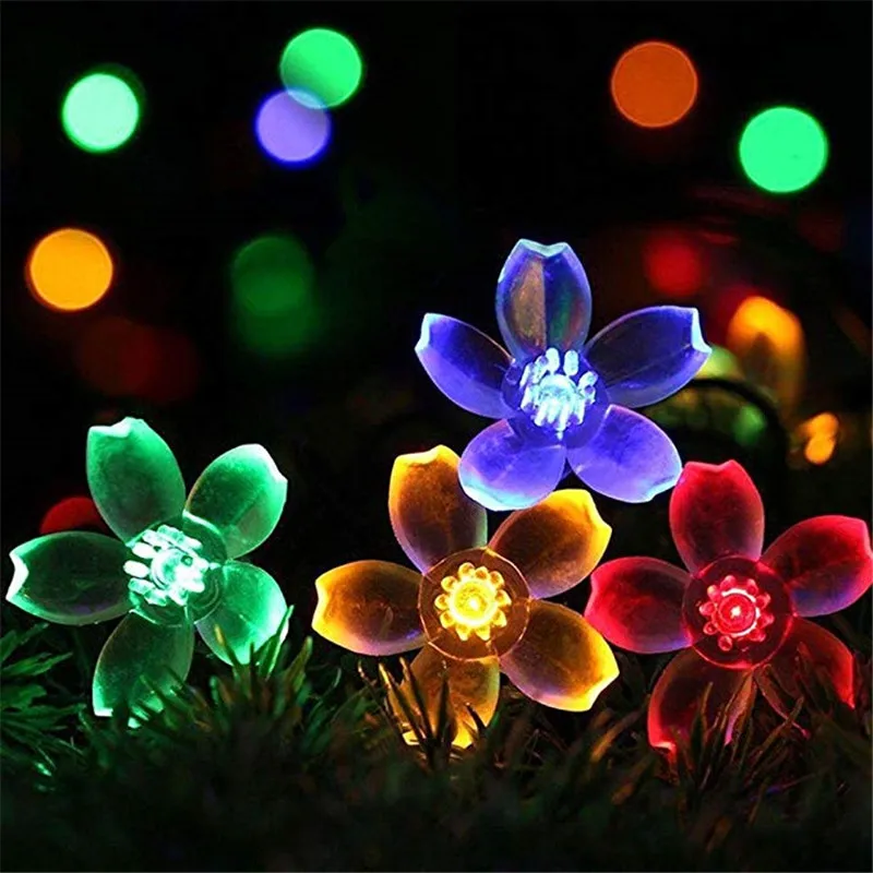

LED String Fairy Lights 50 LEDS Solar Lamp 7M Peach Flower Power Solar Garlands Garden Home Christmas Decor For Outdoor Lighting