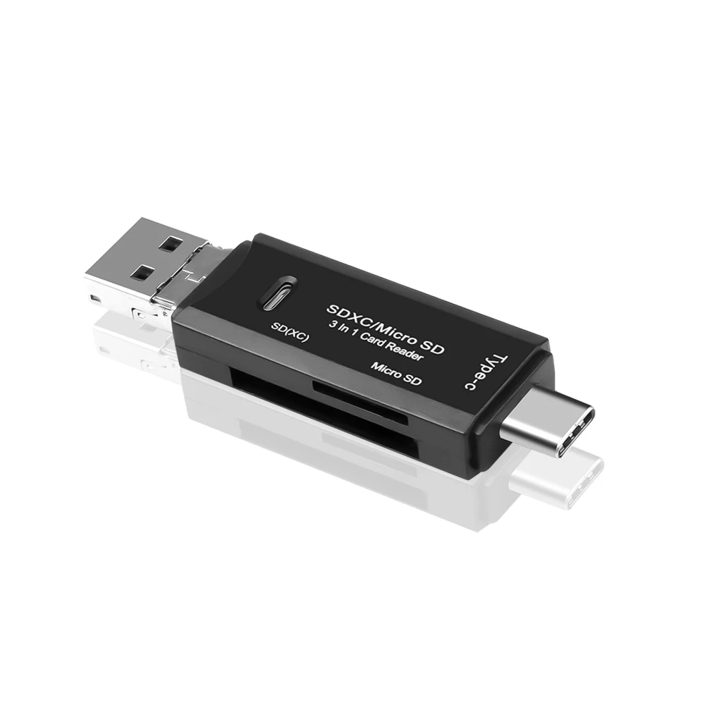KEBIDU Высокоскоростной USB 3,0 type C на SD Micro SD переходник для sd-карт для ноутбуков Аксессуары OTG кардридер смарт-карта памяти SD ридер
