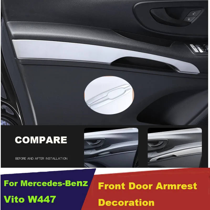 Передняя дверь Потяните дверную ручку ручка пластина полоса Крышка Накладка для Mercedes-Benz Vito W447 ABS хром