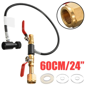 

24" Hose Soda Stream Tank Fill Station Adapter Tank Cylinder Filling Station +2 Quick Release Valves Refilling Tool Accessories