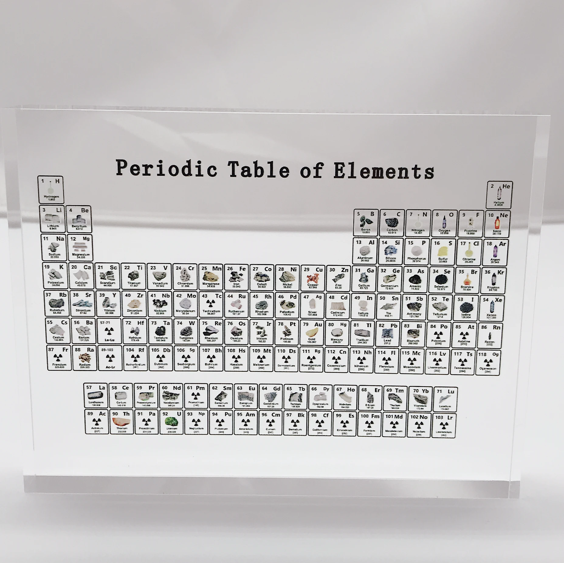 1pc Acrylic Periodic Table Display With Elements photo print Kids Teaching Birthday Gifts Chemical Element Display Home Decor