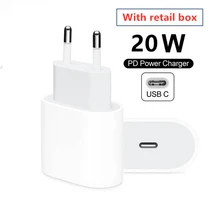 10 PCS/LOT Original HIGH QUALITY 20W Fast Charging PD Charger Cable USB C EU US Travel Power Adapter With retail box