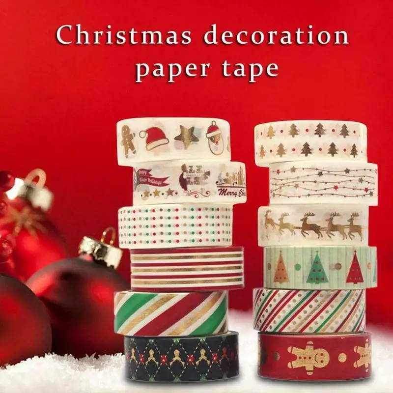 

12PCS DIY Paper tape christmas set Washi Tape Decorative Tape Scrapbook Paper Masking Adhesive Tape christmas washi tape