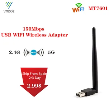 

USB WIFI Dongle Ralink 7601 Mini WI-FI Adapter 150Mbps 2dbi Wireless Smart TV Antenna 5G Network Spain Fast Shipping