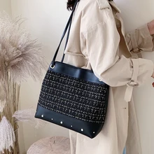 Большая женская сумка на одно плечо высокого уровня, новинка, модная версия, универсальная вместительная осенне-зимняя сумка-мешок