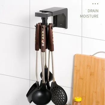 

[] Hole Punched Rotating Hook Seemless Wall Hanging Kitchen Shelves Sanitary Ware Rotating Storage Rack