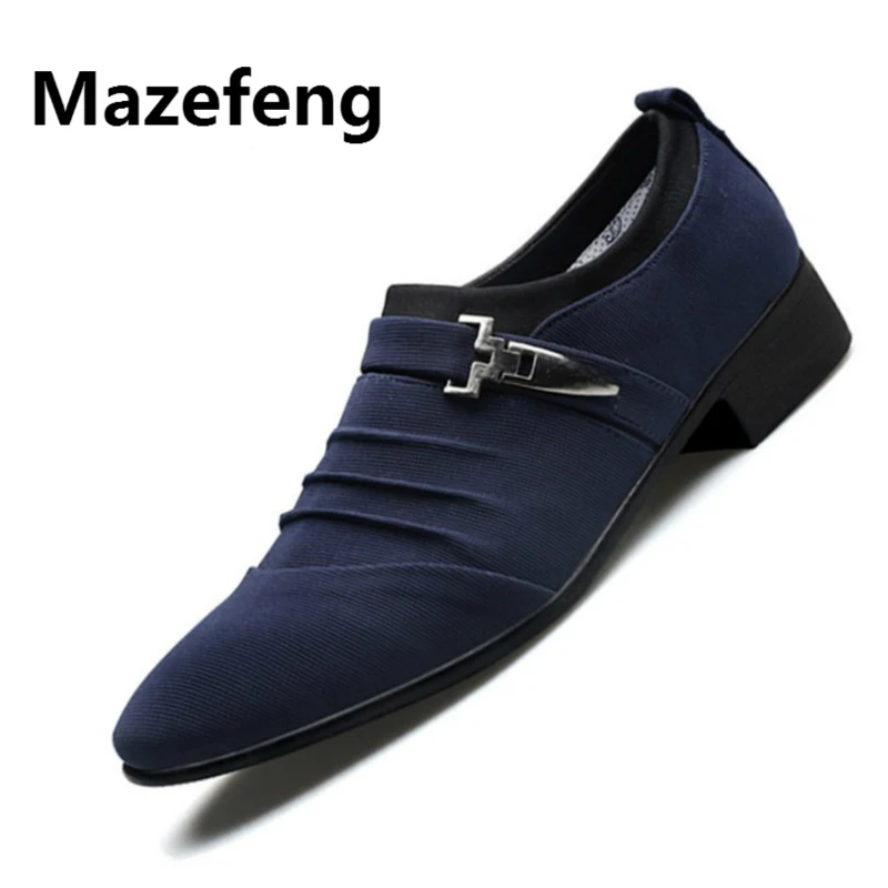 Mazefeng новинка 2019 Мужская замшевая модельная обувь размера плюс 39-48 парусиновая