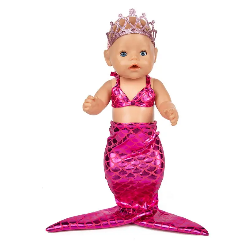 Born New Одежда для куклы-младенца подходит 18 дюймов 40-43 см красный и синий и зеленый русалка аксессуары для кукол для ребенка подарок на день рождения