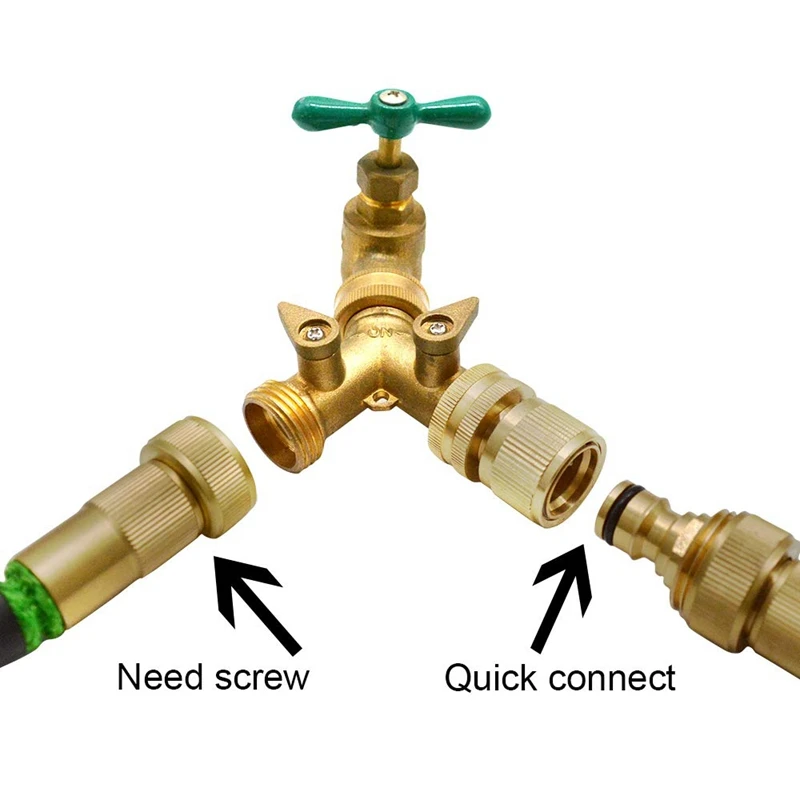 Садовый шланг быстрого подключения твердая латунь быстрый разъем садовый шланговый фитинг соединители водяного шланга 3/4 дюйма(3 комплекта