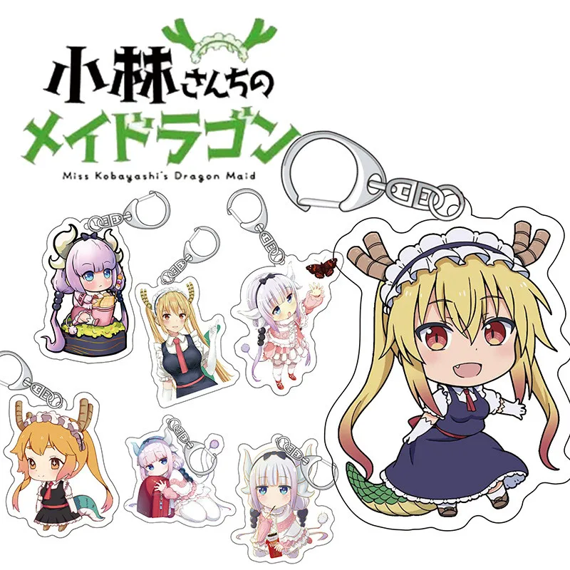 Аниме Miss Kobayashi's Dragon Maid Kanna Kamui брелок для ключей с акриловой фигуркой