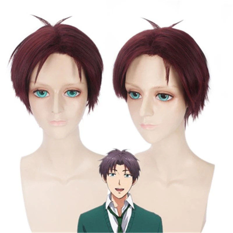 

Anime Gekkan Shoujo Nozaki-kun Synthetic Wig Brown Red Short Hair Wakamatsu Hirotaka Cosplay Wigs Party Costume Wig