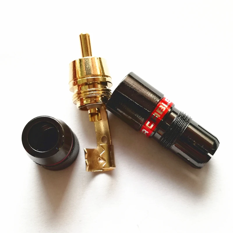 1pice RCA pulg разъем позолоченный медный усилитель предусилитель аудио кабель Динамик для 6 мм кабель