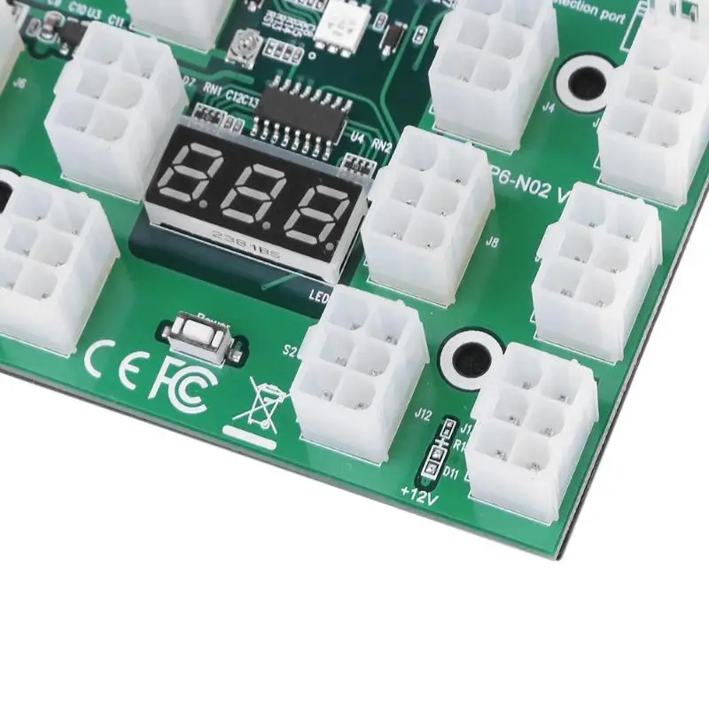 12 X 6Pin адаптер питания 3 цвета светодиодный 12V Breakout Board конвертер для hp сервер GPU