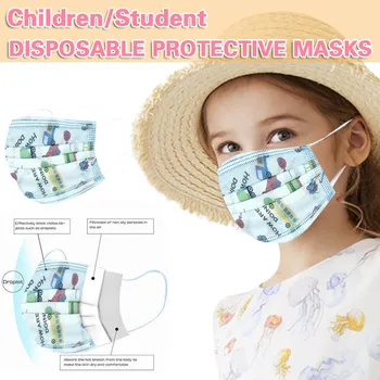

Kids Cartoon Mouth Cover Mask Children's Non-woven Daily Care Disposable Face Mask Non-woven 3Ply Activated Carbon Mask maschere