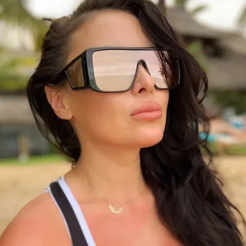 

European New Square Sunglasses Women 2020 New Big Oversized Flat Top Sun Glasses Female Vintage Retro Shades for Women Men UV400
