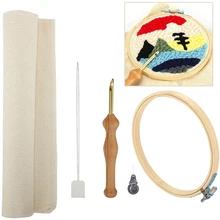 Деревянная волшебная ручка для вышивания, набор нитевдевателей для валяния, набор для рукоделия с тканевым кольцом для вышивания, набор для женщин