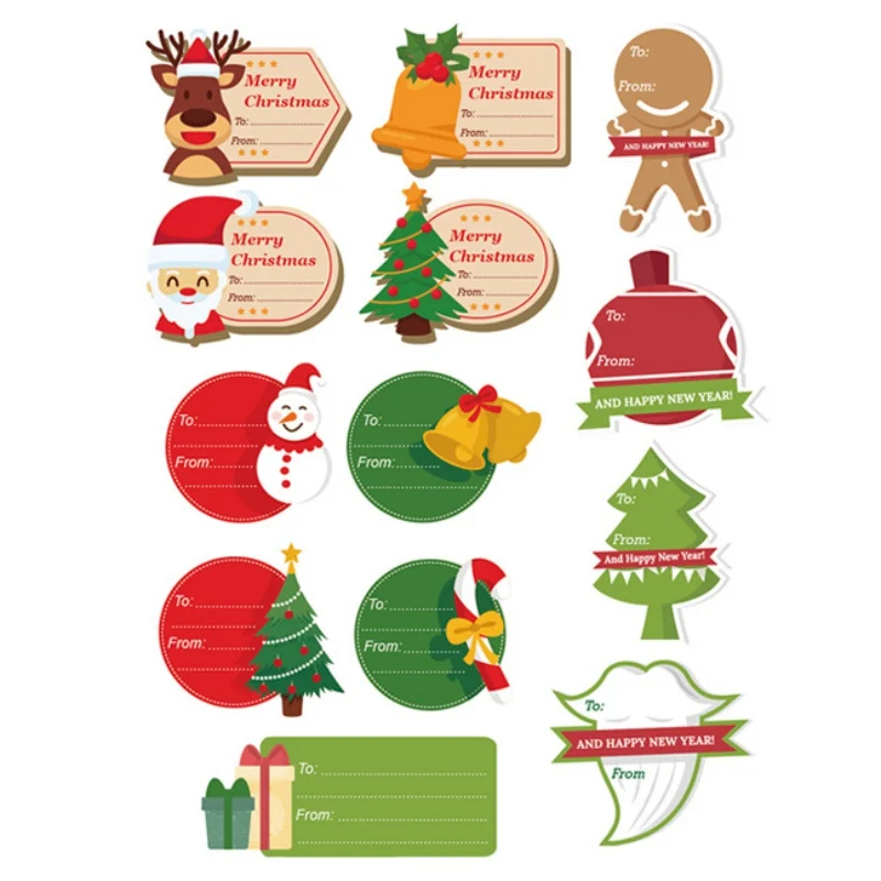 Christmas Gift Tag Stickers Diy Decorative Sticker Self Adhesive Presents Labels Decals