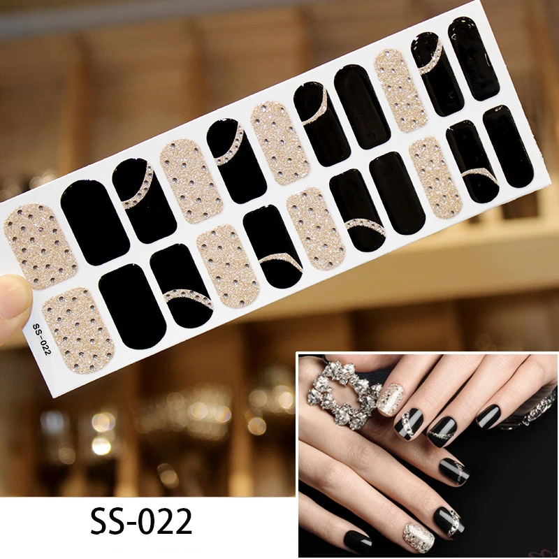 Новые наклейки 22 советы красота ногти DIY клей переводные наклейки на ногти слайдеры украшения ногтей художественные аксессуары для женщин салон - Цвет: SS-022