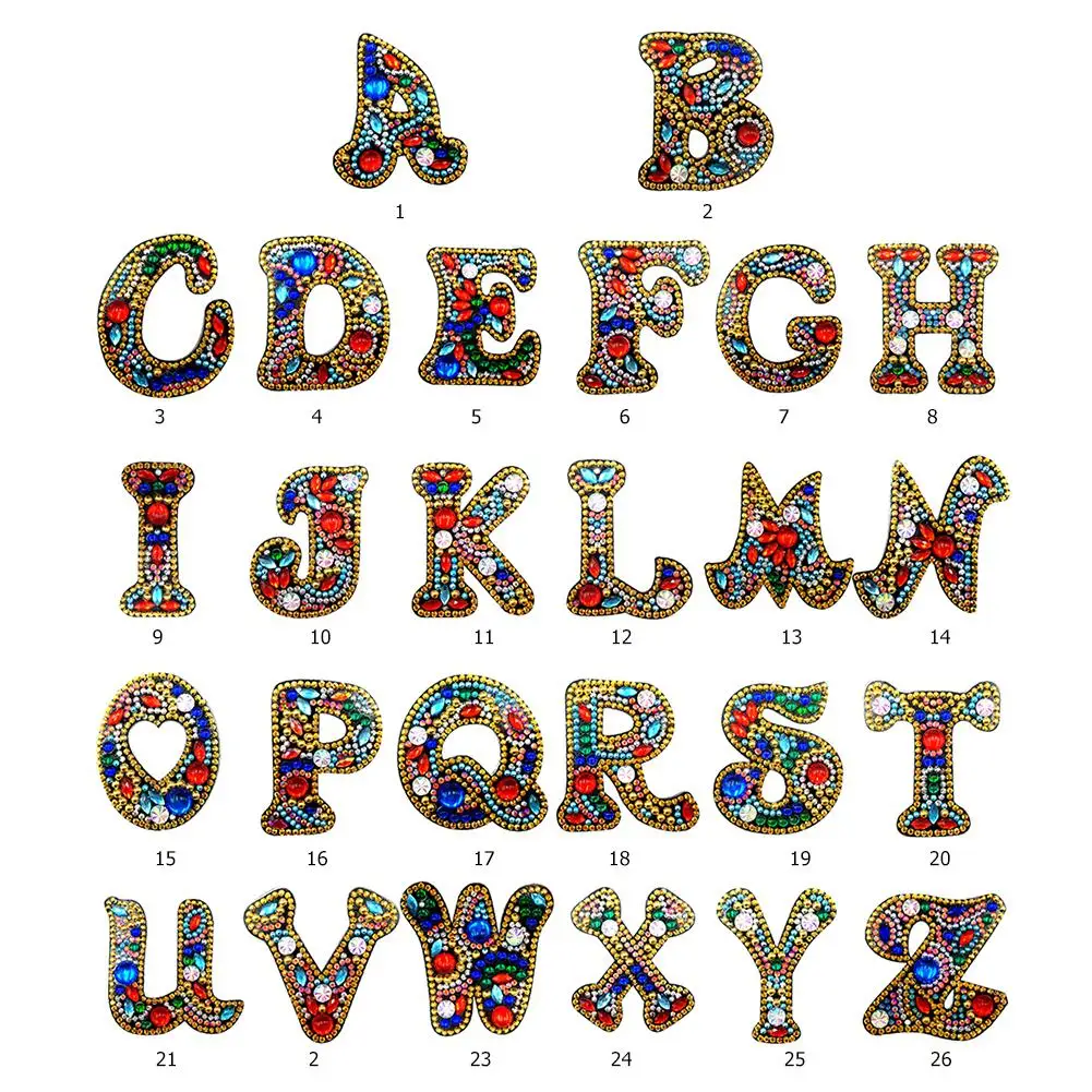 1PC 5D DIY Key Chain Diamond Painting English Letters Embroidery A-Z Alphabet Women Girl Bag Keyring Pendant Gift | Дом и сад