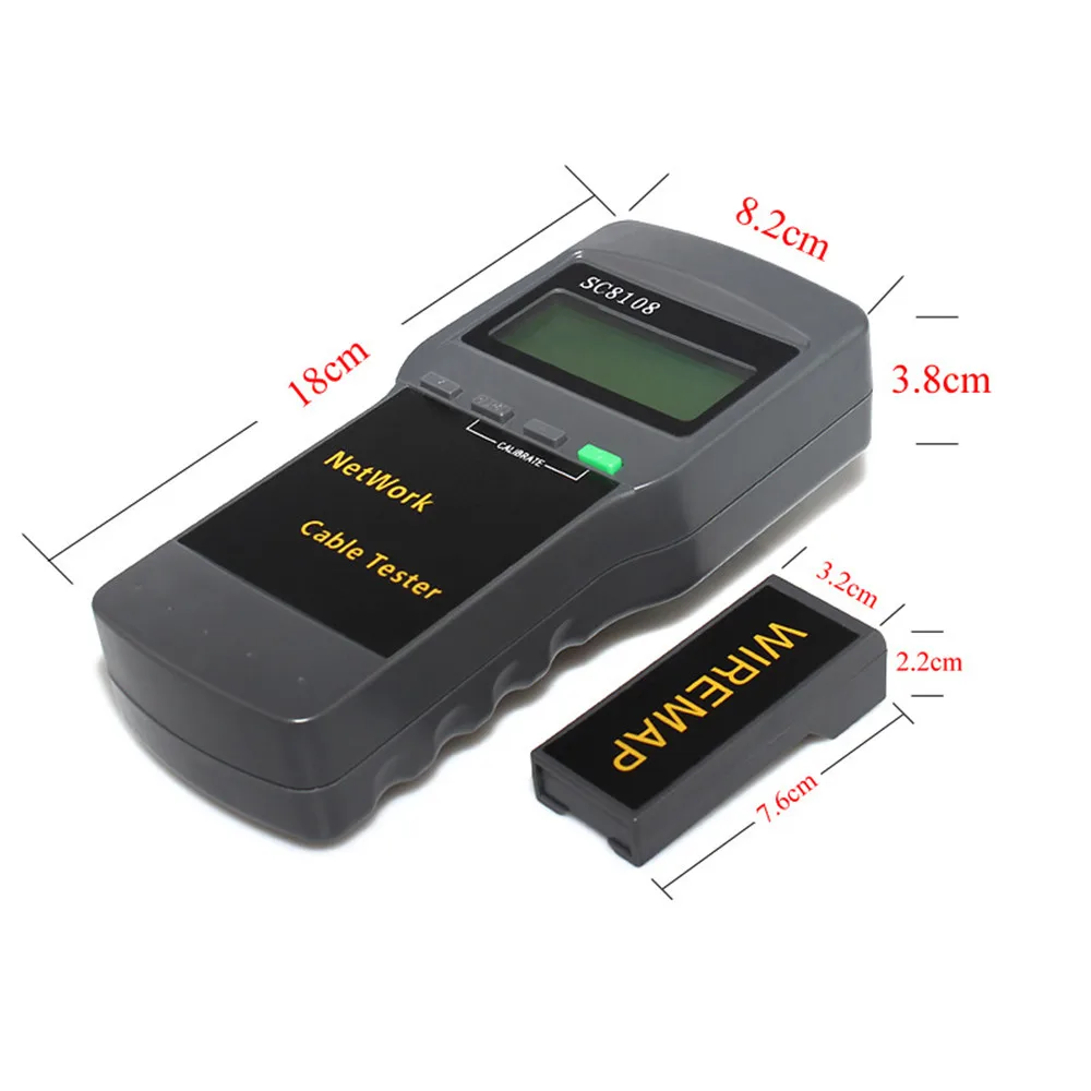 SC8108 Portable Multifunction Tester Digital LCD Wireless PC Data Network CAT5 RJ45 LAN Phone Detector Meter Length Cable Tester
