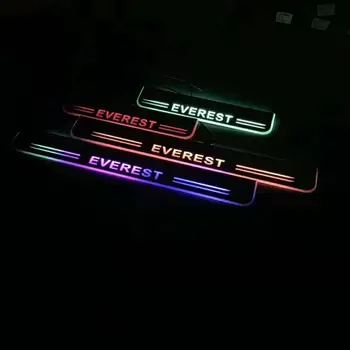 

Acrylic door sill plate strip with led decorative welcome light moving door scuff for Ford Everest endeavour