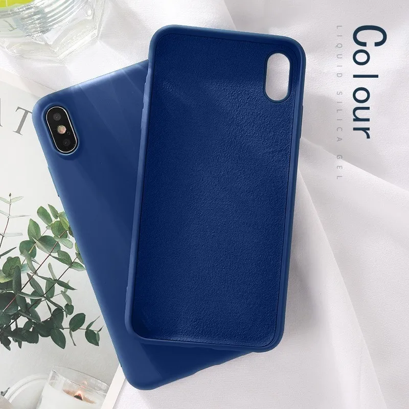 Xinksd жидкий силиконовый мягкий резиновый чехол для телефона для iPhone 11 Pro 6,1 XS Max XR X 8 7 8Plus 7Plus 6 S 6 S Plus Candy TPU задняя крышка - Цвет: blue