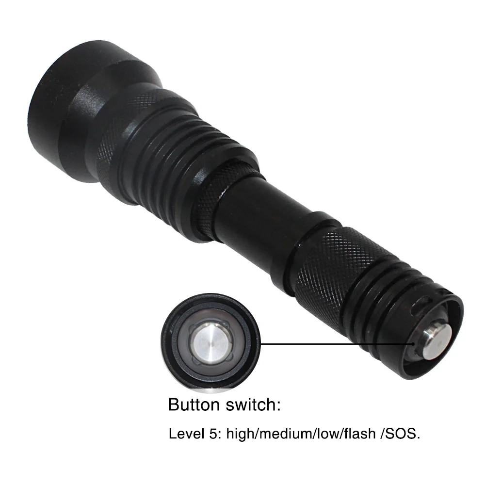 Portable LED Diving Flashlight Waterproof xm l2 1200 lumens Torchlight Tactical Dive Light 18650 Battery Powerful Led Flashlight
