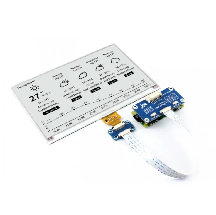 Дисплей электронной бумаги Waveshare 800x480 7 5 дюйма с поддержкой Raspberry Pi STM32 двухцветный