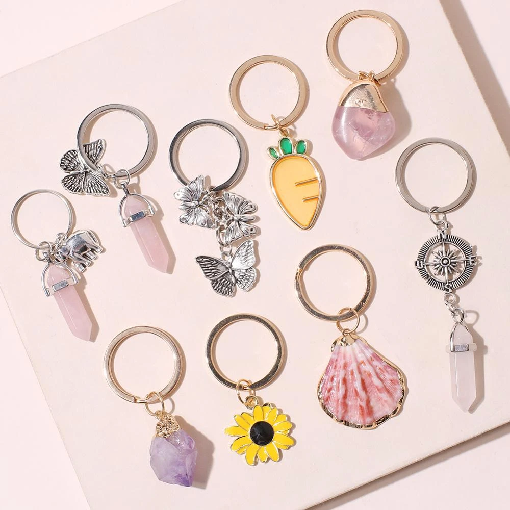 2 Pcs Cute Crystal Keychain Anime Keychains Mothers Day Gift Phone Charm Safety Keychain Self Defense Gift For Friend Key Chains Aliexpress