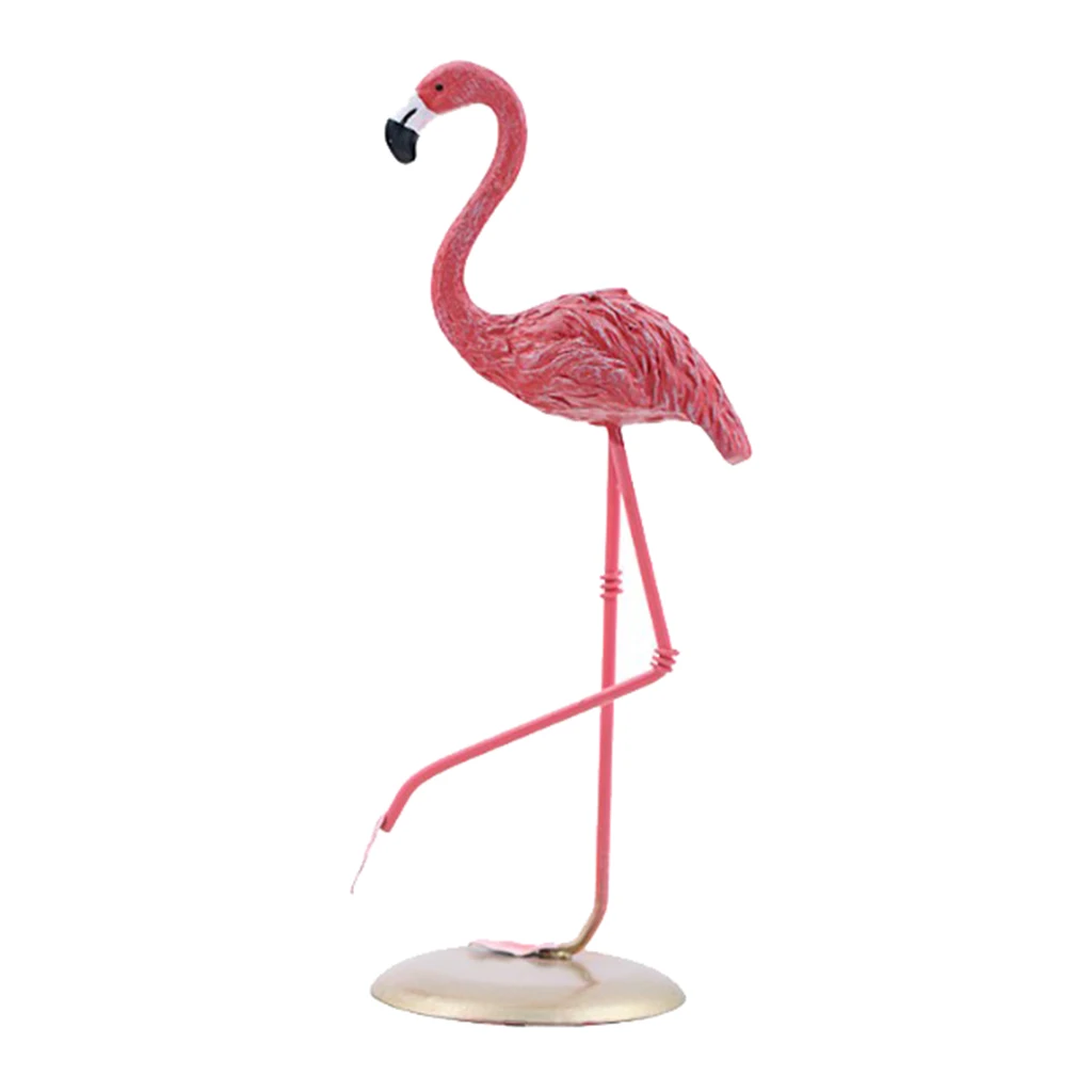 3pcs Pink Flamingo Figurines Resin Animal Statue Decorative Interior Ornament 
