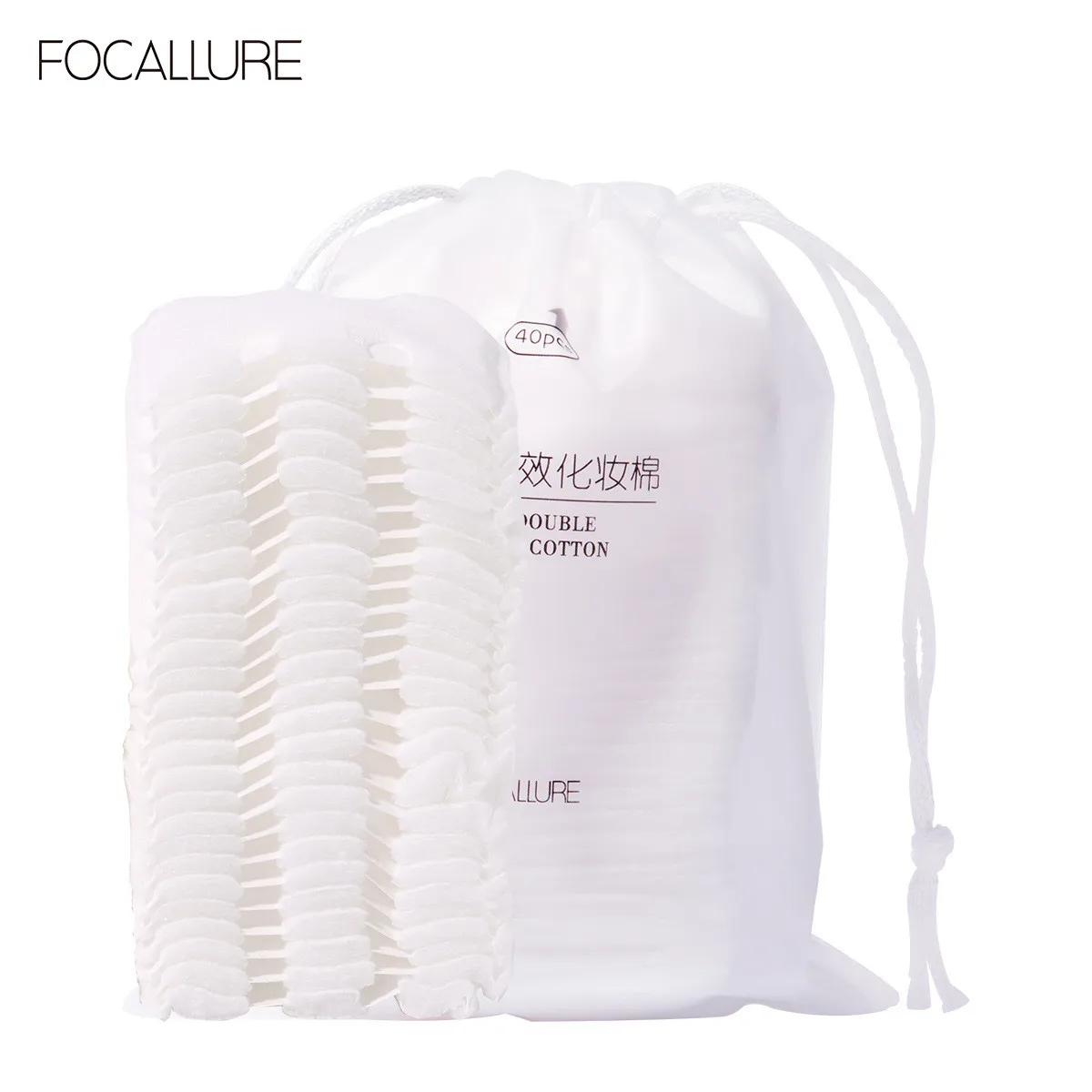 FOCALLURE 40 Pieces Makeup Cotton Pads Microfiber Makeup Cleaner Skin-Friendly Soft Makeup Remover 4