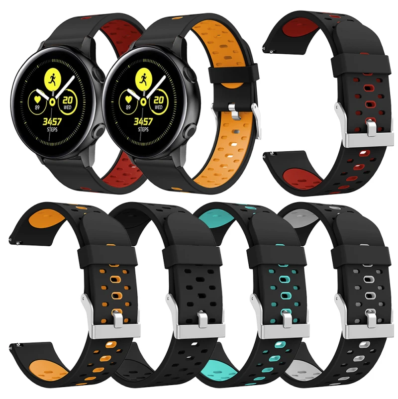 

Silicone Strap Bracelet Two-color Silicone Belt Watch Band Suit for Amazfit Bip Youth Samsung Galaxy Watch Active