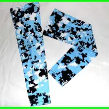 Светильник, синий, черный, белый, компрессионный, спортивный рукав, цифровой камуфляж, бейсбол, футбол, баскетбол, для взрослых, молодежи