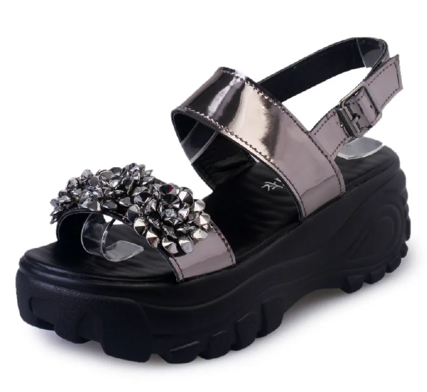 

summer women's shoe flat shoes women sandalias mujer 2018 wedges shoes for women casual Sequin platform sandals Open toe