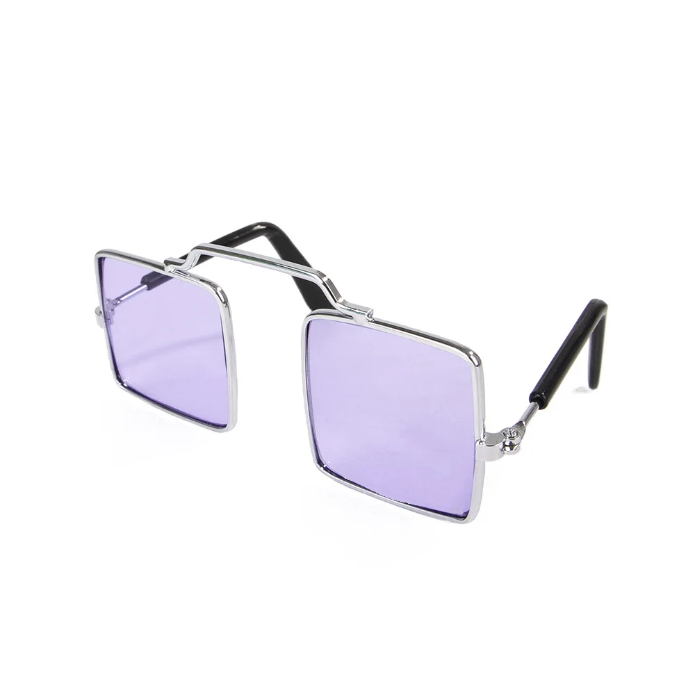 purple Винтажные Квадратные Солнцезащитные очки для кошек, солнечные очки для домашних животных, массивные очки для маленьких собак, кошек, аксессуары для фотографий домашних животных - Цвет: purple