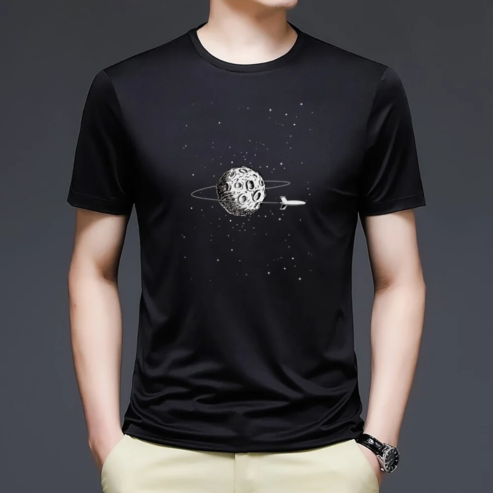 Men T Shirt Harajuku Summer Short Sleeve Astronaut Printed Tshirts Loose Fashion Tops Tees Trend Clothing Streetwear Pullover