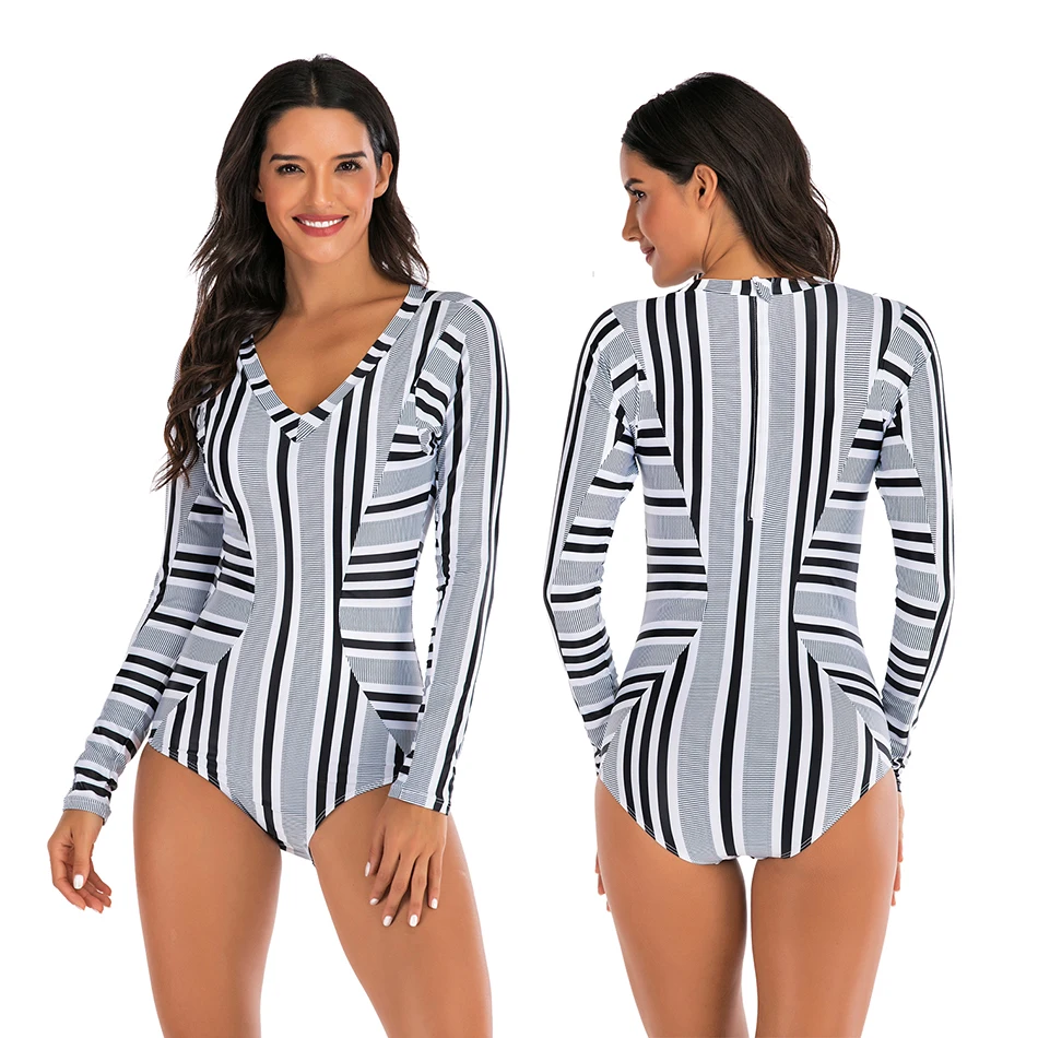 Zipper Long Sleeved Sport Swimsuit 20