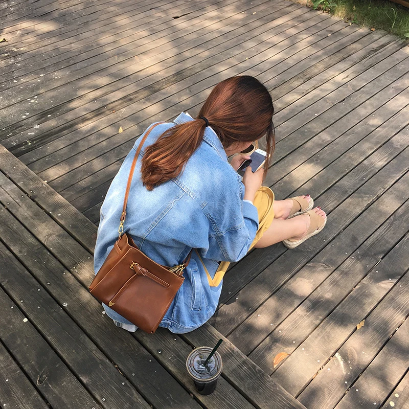 Женская джинсовая куртка в стиле Харадзюку однотонная Свободная с карманами