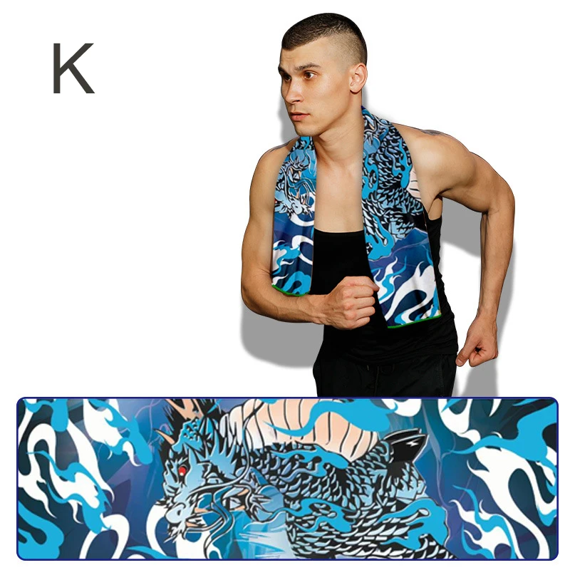 Cold Dry Cooling Sports Towel Printed Quick Dry Strong Absorbent Sweat Towel for Fitness SEC88