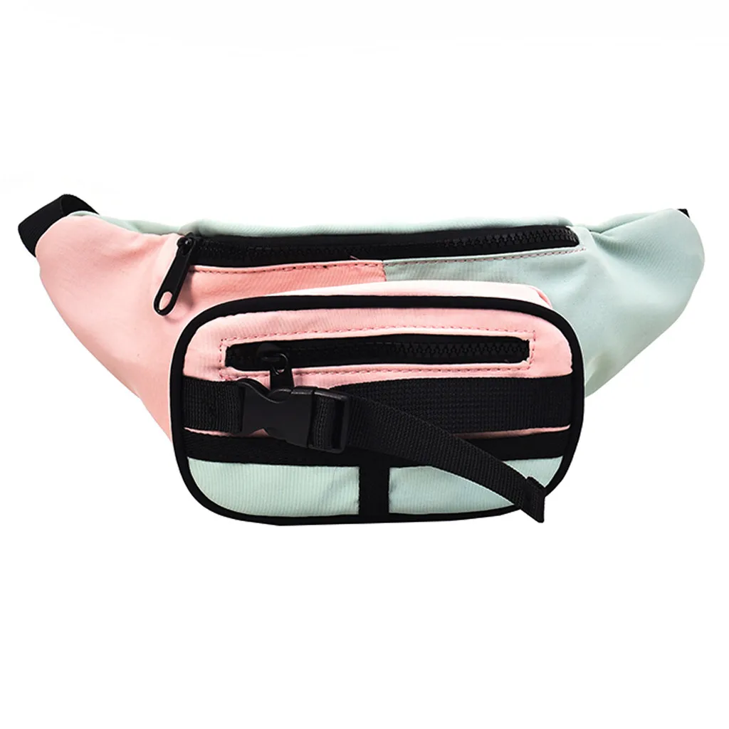 

women's belt bag 2019 Contrast Fashion Waist Bag Casual Shoulder Messenger Bag Chest Phone Pouch ping banana pochete rinonera