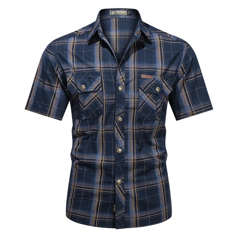 Mens Short Sleeved Summer Cotton Shirt - Image 3