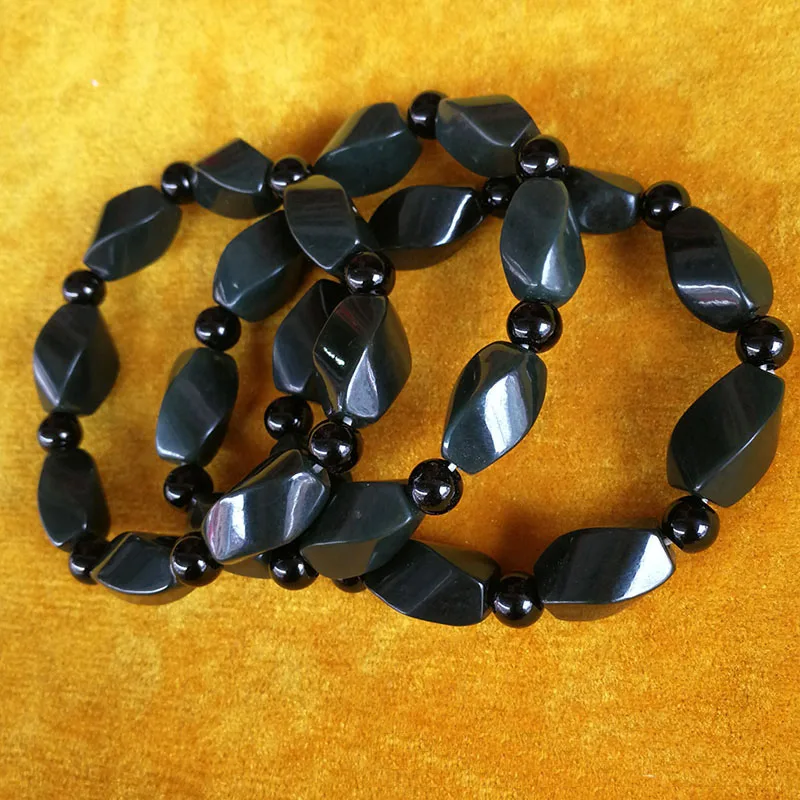 Модный дизайн нефритовый браслет Hetian Nephrite для мужчин и женщин темно-зеленый