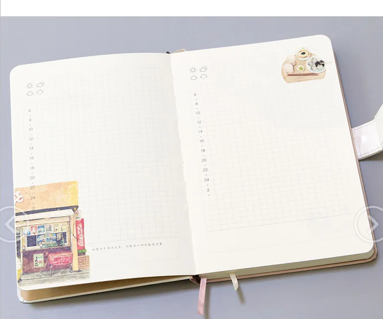 Милый блокнот для путешественников, Kawaii ежедневник, ежедневник,, Filofax, еженедельный ежедневный блокнот для путешественников с цветными страницами, канцелярские принадлежности
