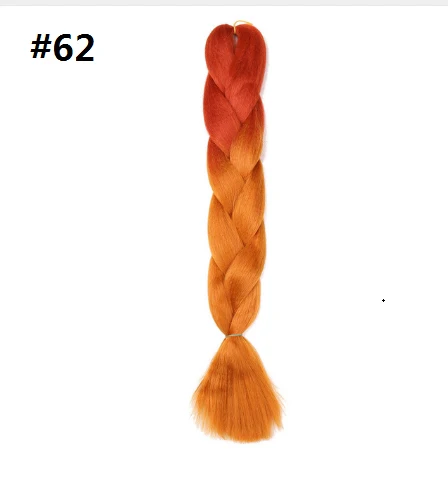 Золотая красота 100 г/шт. 24 дюйма синтетические волосы для наращивания Омбре косички волос один кусок афро объемные волосы Джамбо косы с крючком - Цвет: 62