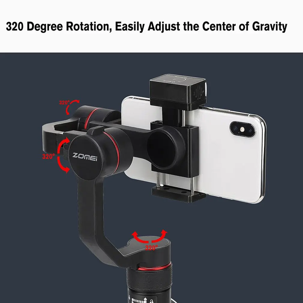 Zomei V5 New 3-Axis Handheld Gimbal Stabilizer Selfie Sticks for SmartPhone for iPhone X 8 Plus 7 6