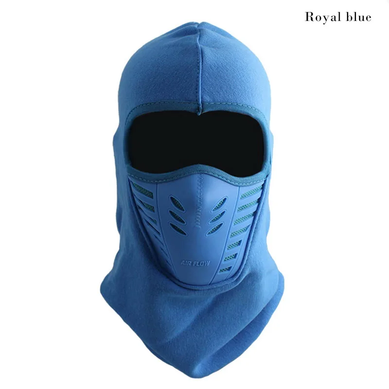 royal blue Новинка, Зимняя мода, унисекс, флисовая Ветрозащитная маска, шапка для защиты лица и шеи, шапка, лыжный с подогревом, шлемы, маски для головы - Цвет: royal blue