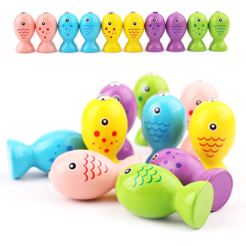 Деревянные игрушки Монтессори магнитная рыболовная игра игрушка деревянная
