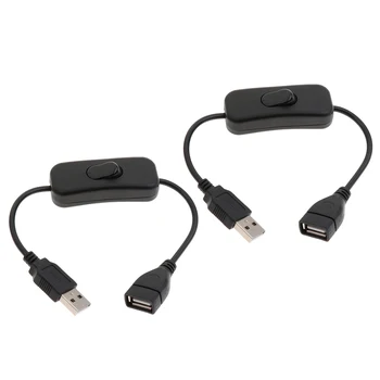 

2x USB Cable with Switch Power Control On Off Toggle for USB Light /Fans